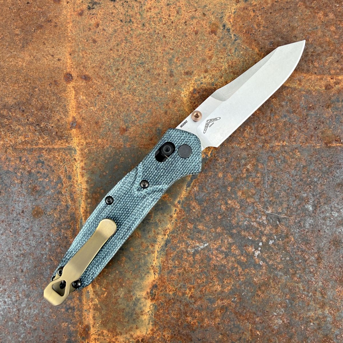 Benchmade Mini Osborne Axis Lock Denim Micarta Scales 2.92